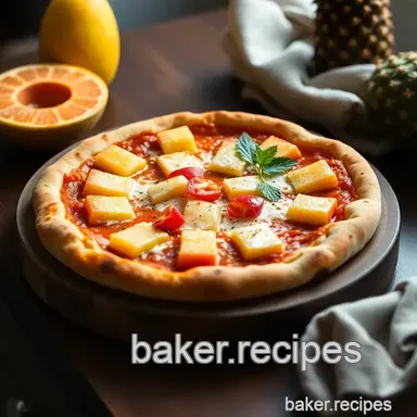 Baking Hawaiian Pizza with Sweet Pineapple Recipe Card
