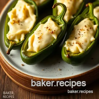 Baking Jalapeños with Creamy Cheese Filling Recipe Card