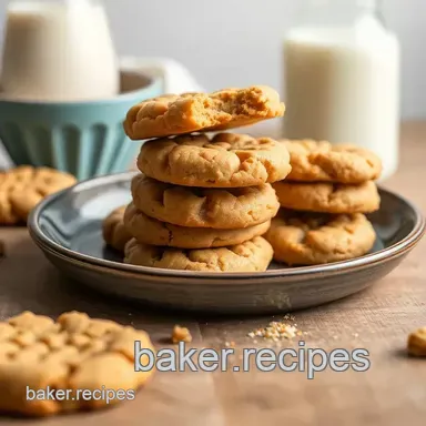 Baking Peanut Butter Cookies Crispy Crunch Recipe Card