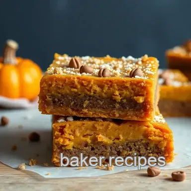 Baking Pumpkin Bars with Gingersnap Crust