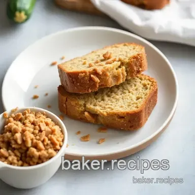 Baking Zucchini Bread with Brown Sugar Streusel Recipe Card