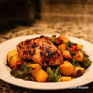 Balsamic Chicken Root Veggies Dinner Ideas for Tonight Recipe Card