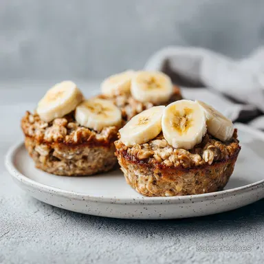 Banana Baked Oatmeal Cups in 30 Minutes for 12 Servings Recipe Card