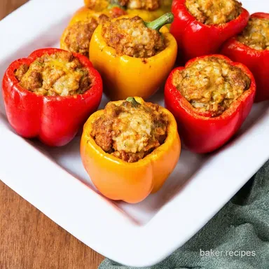 My Familys Best Italian Stuffed Peppers Recipe Recipe Card