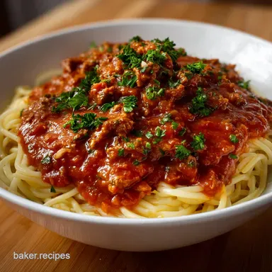 Crockpot Spaghetti Meat Sauce: 10-Minute Prep Recipe Card
