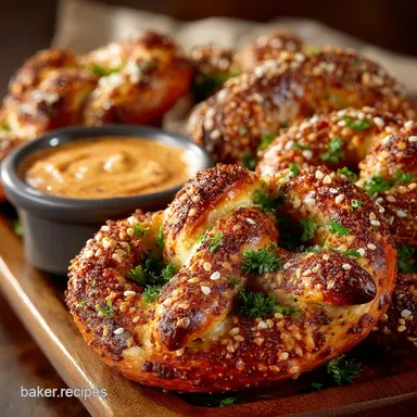 The Ultimate Spicy Sriracha Ranch Pretzels Maximum Flavour Recipe Card