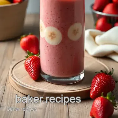 Blend Strawberry Banana Healthy Treat Recipe Card