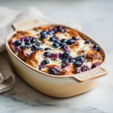 Blueberry French Toast Casserole for 10 Recipe Card