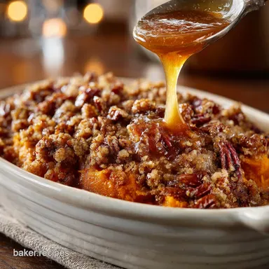 bacon pecan streusel sweet potato casserole maple Bourbon Glaze Recipe Card