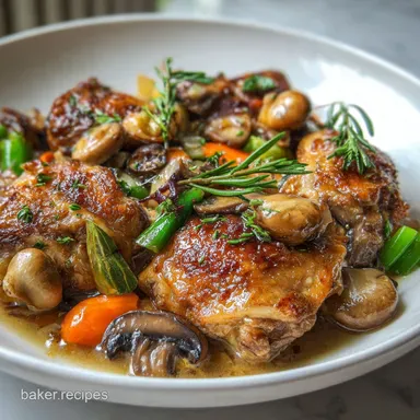 Braised Chicken Thighs in Oven - Crispy Baked Recipe Recipe Card
