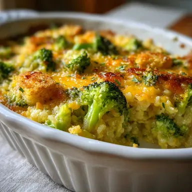 Broccoli Rice Casserole Recipe in 50 Mins Recipe Card