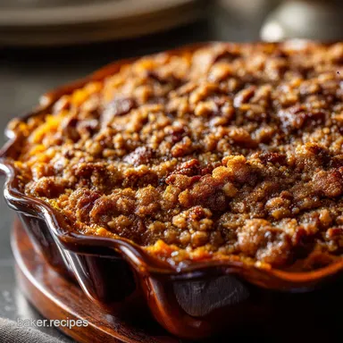 Sweet Potato Casserole Recipe Brown Butter Pecan Streusel Bake Recipe Card