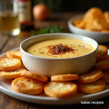 Smoked Gouda Onion Hot Dip Recipe Easy CrowdPleaser Recipe Card