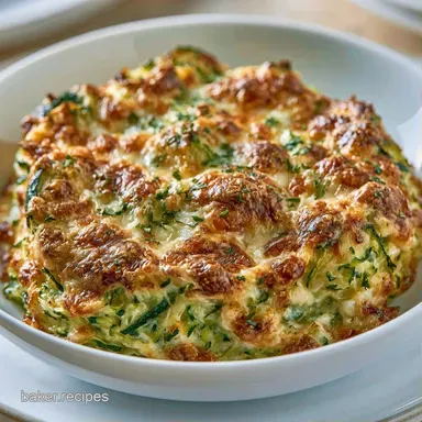 Cheesy Baked Zucchini Casserole for 6 Recipe Card