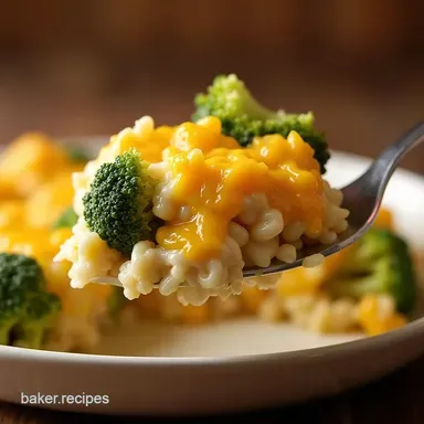 The Best Chicken Broccoli Rice Cheese Casserole with Velveeta Recipe Card