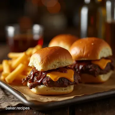 Easy French Dip Sliders Recipe with Savoury Au Jus Recipe Card