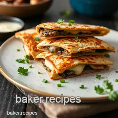 Easy & Irresistible Fried Mushroom Quesadillas with Cheese Recipe Card