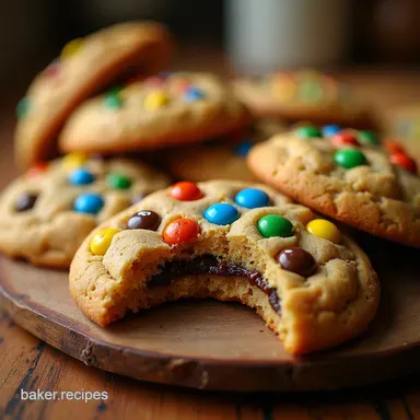 The Best Chewy MM Monster Cookies Recipe Easy Fun Bake Recipe Card