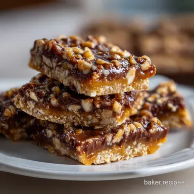 Toffee Bars Recipe: Salted Caramel Pecan Crunch Recipe Card