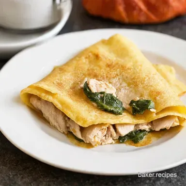 Chicken Cr&ecirc;pes Florentine Easy recipes from leftover chicken Recipe Card