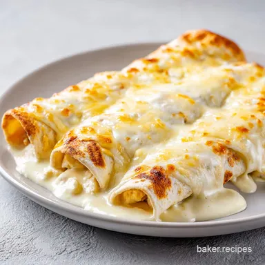 White Chicken Enchiladas in 35 Minutes Recipe Card