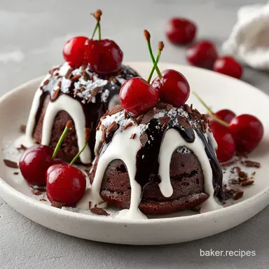 Chocolate Cherry Brownie Bombs in 35 Minutes Recipe Card