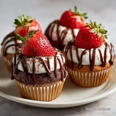 Chocolate Covered Strawberry Cupcakes: Moist and Tart 12 Servings