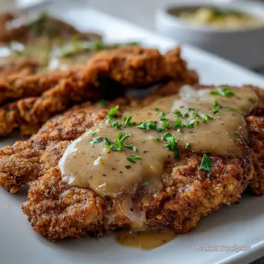 Chicken Fried Steak: Crispy Perfection with Pepper Gravy Recipe Card