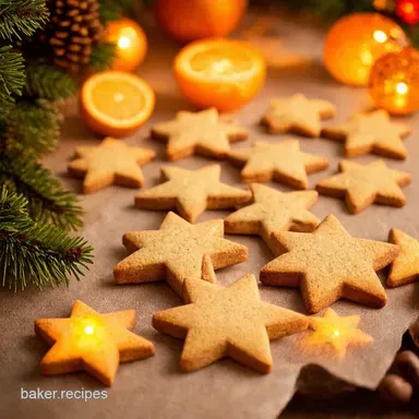 Xmas Cookie Recipes Classic Orange Shortbread Stars Recipe Card
