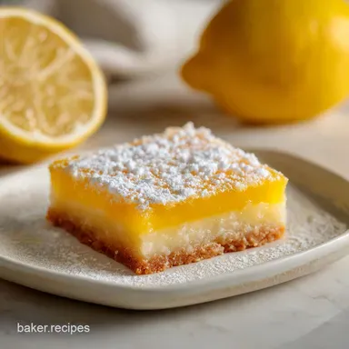 Classic Lemon Bars with Shortbread Crust in 65 Minutes Recipe Card