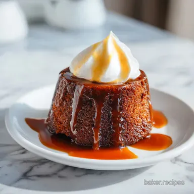 Sticky Toffee Pudding: A Moist Sponge for 10 Servings Recipe Card