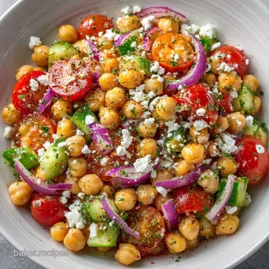Cold Chickpea Salad Recipe in 15 Minutes Recipe Card