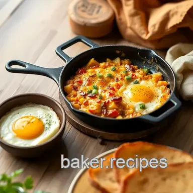 Cooked Hash Brown Breakfast Skillet Recipe Card