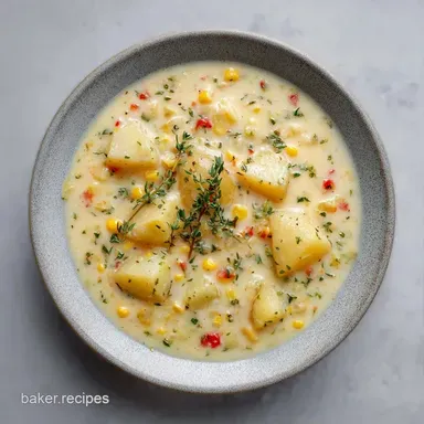 Corn Potato Chowder: One-Pot Creamy Recipe Card