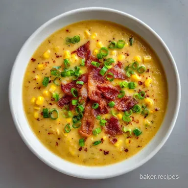 Corn Scallion Chowder in 40 Minutes Recipe Card