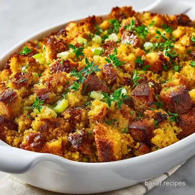 Cornbread Dressing Stuffing Recipe for 12 Servings