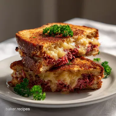 Corned Beef Grilled Cheese Recipe Reuben Grilled C: 25 Min Masterpiece Recipe Card