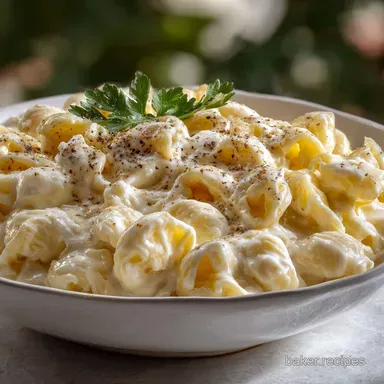 Cottage Cheese Alfredo Pasta: Velvety High Protein Dinner Recipe Card