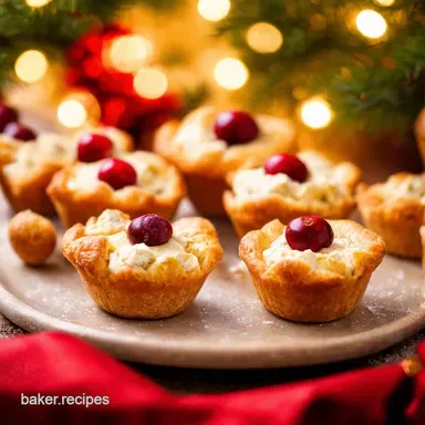Cranberry Brie Bites Festive Flaky Holiday Appetizers Recipe Card