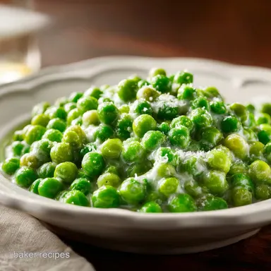 Creamed Peas Recipe for 4 Servings Recipe Card