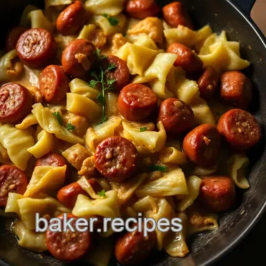 Creamy Cabbage & Sausage Skillet: Easy Cabbage Recipe! Recipe Card