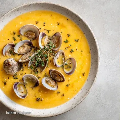 Creamy Clam Corn Soup for 4 Servings Recipe Card