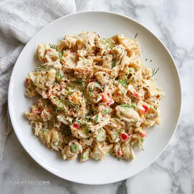 Crab Pasta Salad in 25 Minutes: A Creamy Seafood Side Dish Recipe Card