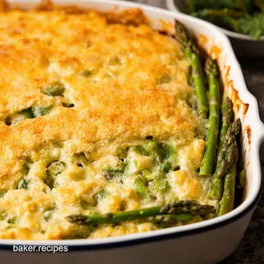 Creamy Dreamy Asparagus Casserole Easy Comfort Food Recipe Card