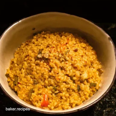 Creamy Farro Risotto Recipe with Roasted Veg Delicious Recipe Card