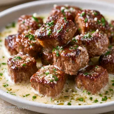 Garlic Parmesan Steak Bites in 30 Minutes Recipe Card