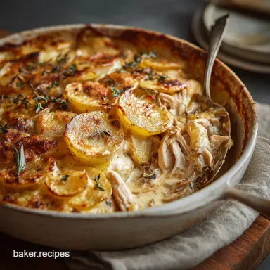 Leftover Turkey Casserole: The Creamiest Hotpot with Sliced Potatoes Recipe Card