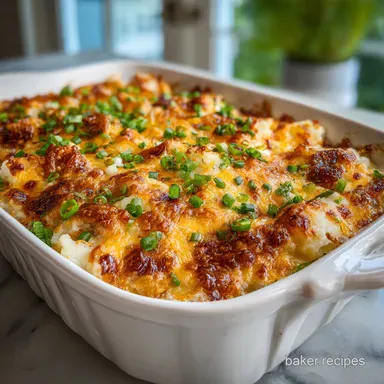 Mashed Potato Casserole: Make-Ahead Crispy Baked Recipe Card