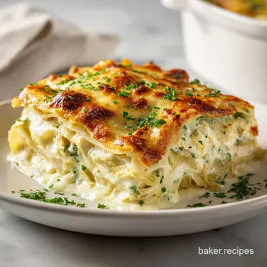 Spinach Artichoke Lasagna: Creamy White Sauce Recipe in 65 Minutes Recipe Card