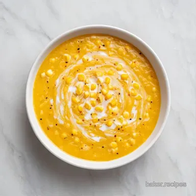 Creamy Vegetarian Corn Soup: Silky Recipe Card